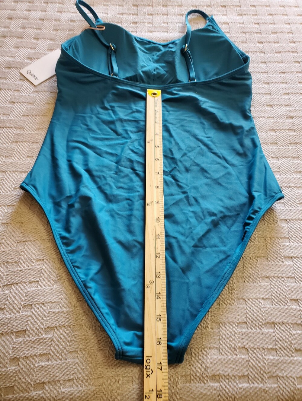 NWT Quince Italian Cami One-Piece Swimsuit Lagoon Teal Blue - Picture 7 of 14